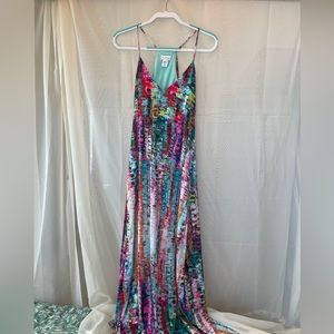 Nicole Miller maxi satin dress